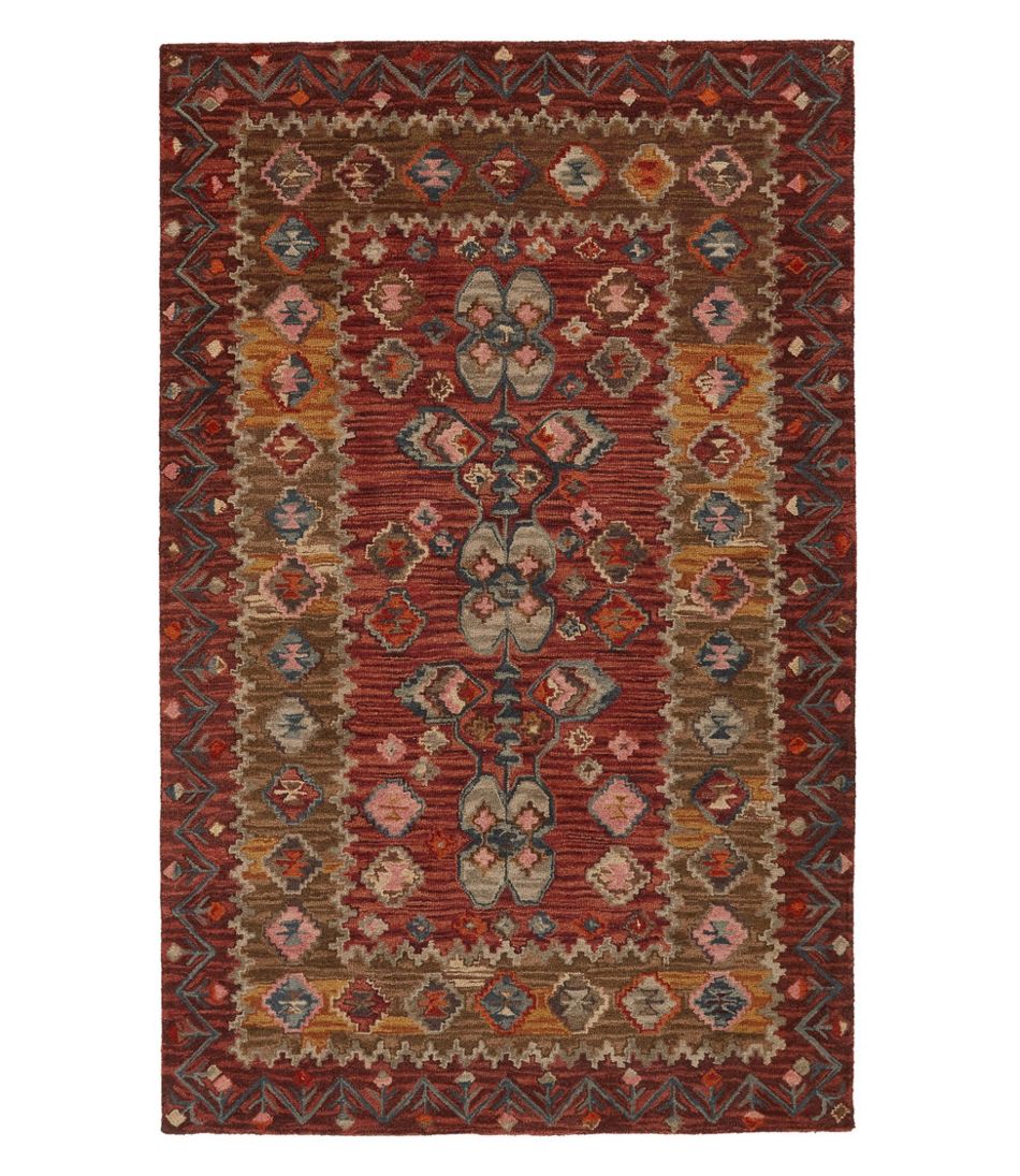L.L.BeanDouble Border Wool Hooked Rug, Sienna Multi