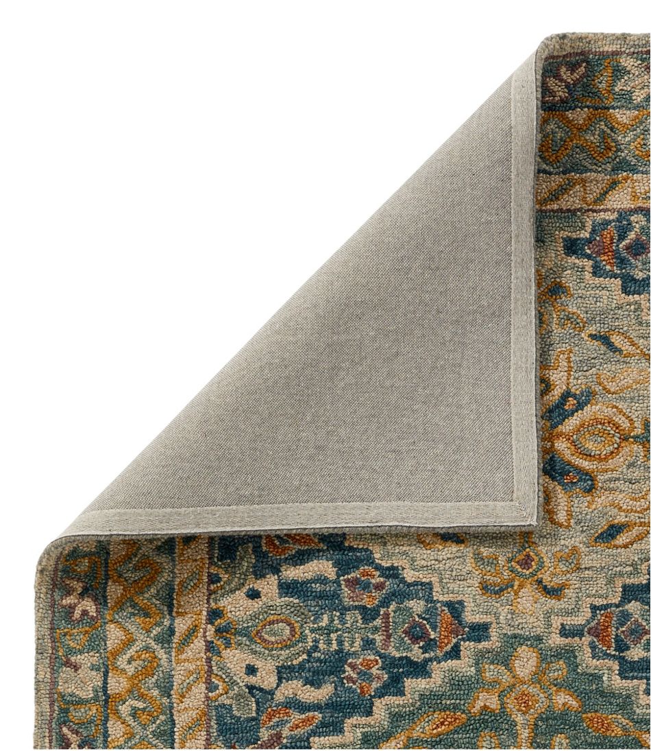 L.L.BeanBordered Medallion Wool Tufted Rug, Blue Multi