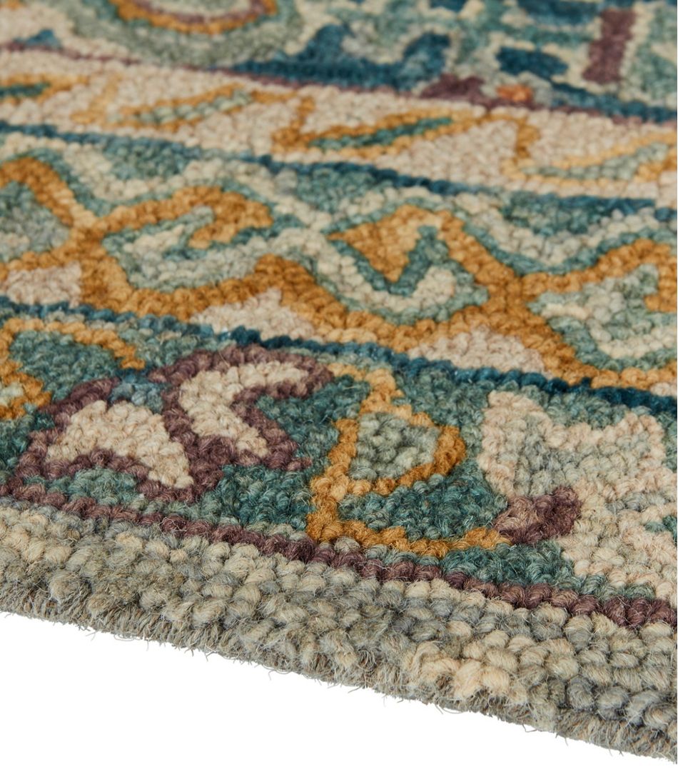 L.L.BeanBordered Medallion Wool Tufted Rug, Blue Multi
