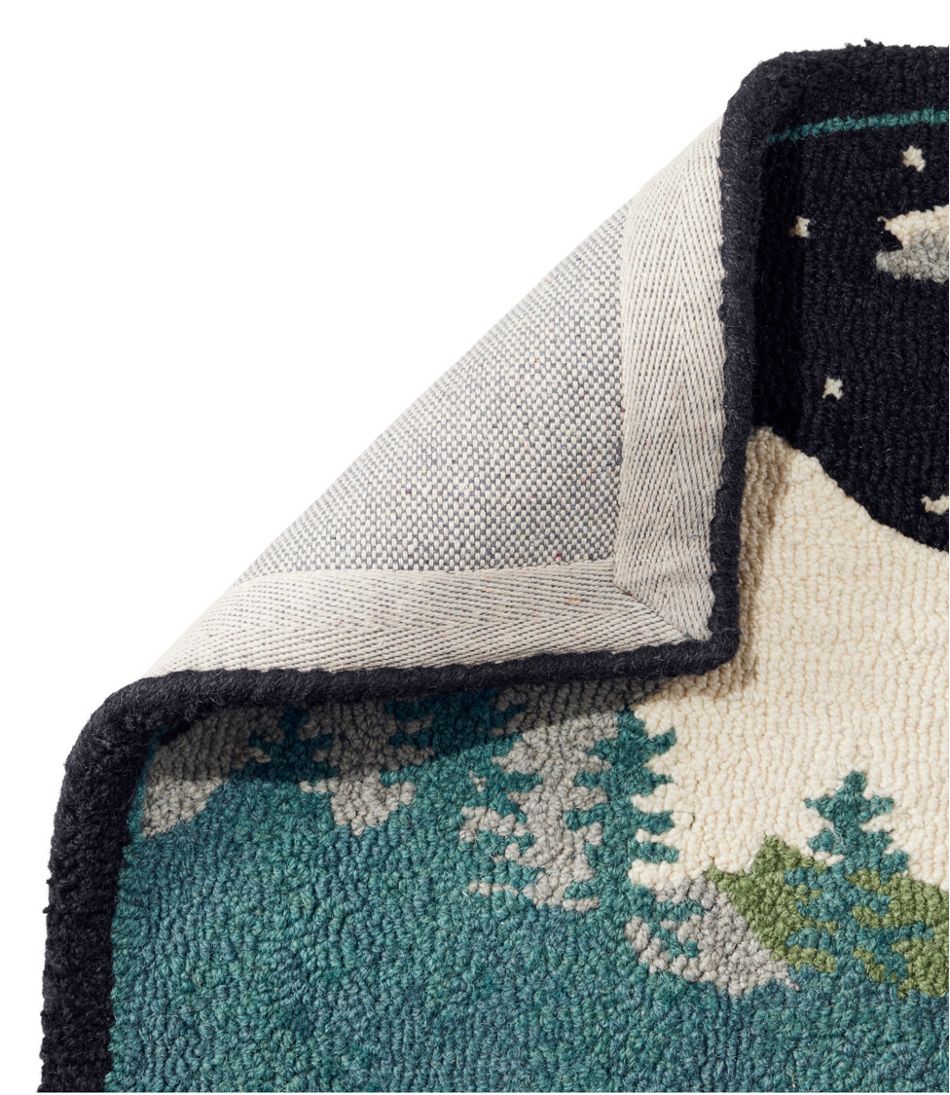 L.L.BeanWool Hooked Novelty Rug, Winter Woods