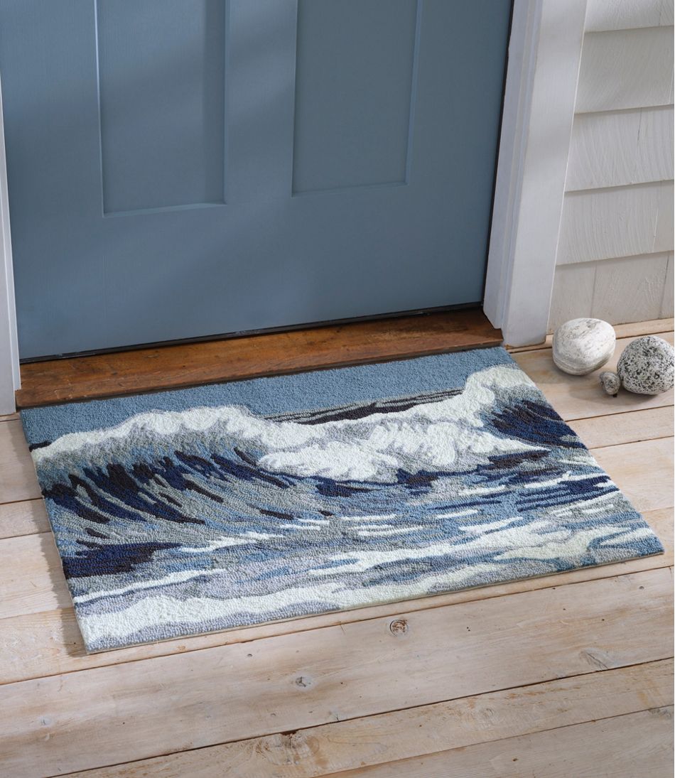 L.L.BeanIndoor/Outdoor Vacationland Rug, Ocean Waves