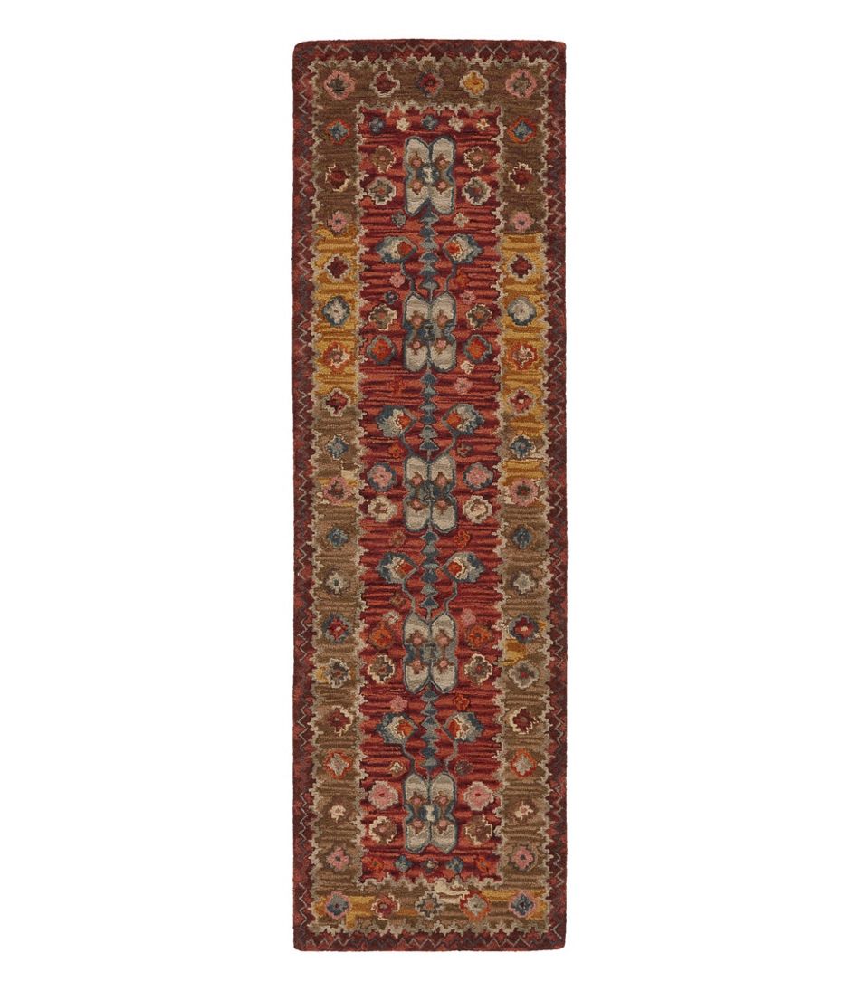 L.L.BeanDouble Border Wool Hooked Runner, Sienna Multi