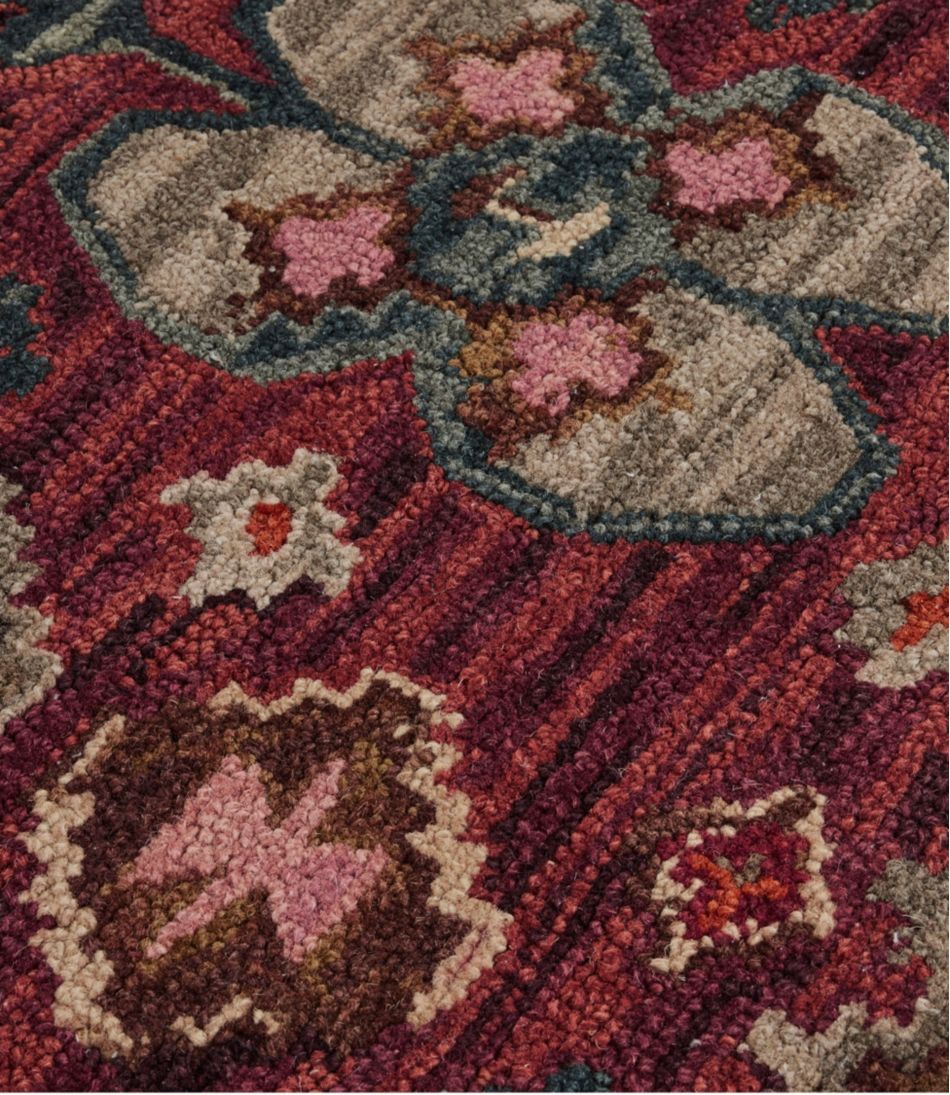 L.L.BeanDouble Border Wool Hooked Runner, Sienna Multi