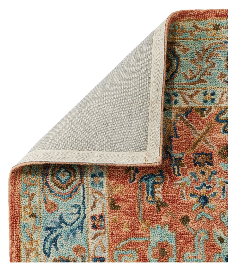 L.L.BeanSingle Border Terracotta Wool Tufted Rug