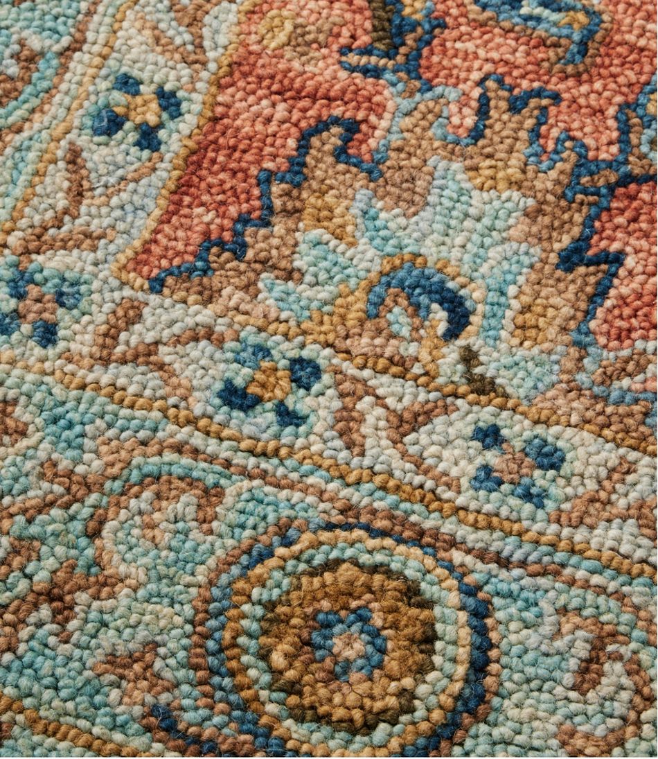 L.L.BeanSingle Border Terracotta Wool Tufted Rug