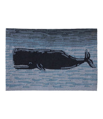 L.L.BeanIndoor/Outdoor Vacationland Rug, Coastal Whale