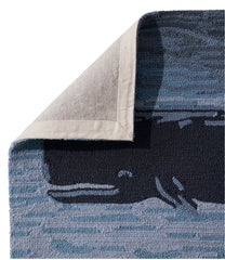 L.L.BeanIndoor/Outdoor Vacationland Rug, Coastal Whale