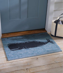 L.L.BeanIndoor/Outdoor Vacationland Rug, Coastal Whale
