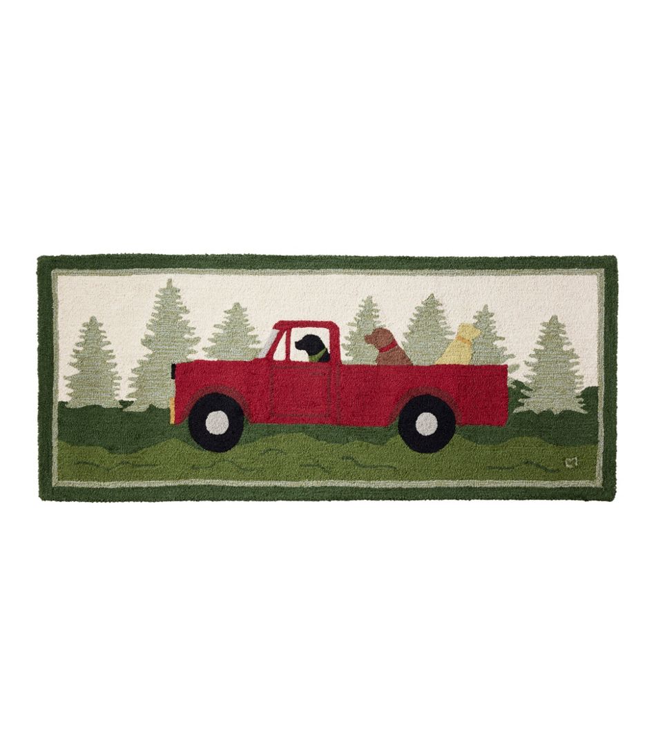 L.L.BeanWool Hooked Novelty Runner, Dog Caravan