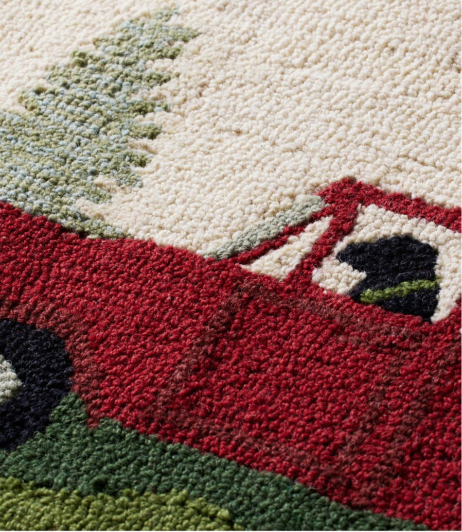 L.L.BeanWool Hooked Novelty Runner, Dog Caravan
