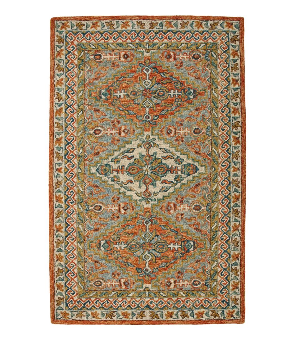 L.L.BeanBordered Medallion Wool Tufted Rug