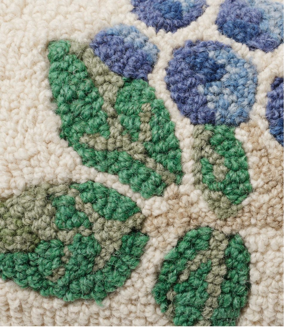 L.L.BeanWool Hooked Throw Pillow, Blueberries, 8" x 12"