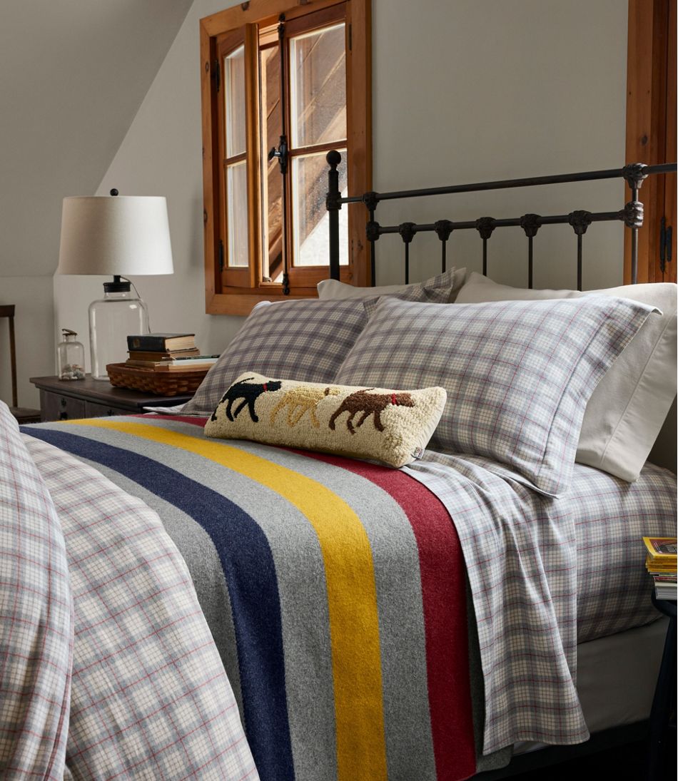 L.L.BeanWool Hooked Throw Pillow, Lab Trio, 8" x 24"