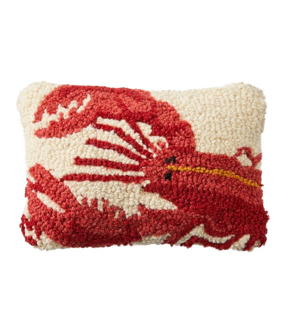 L.L.BeanWool Hooked Throw Pillow, Lobster, 8" x 12"