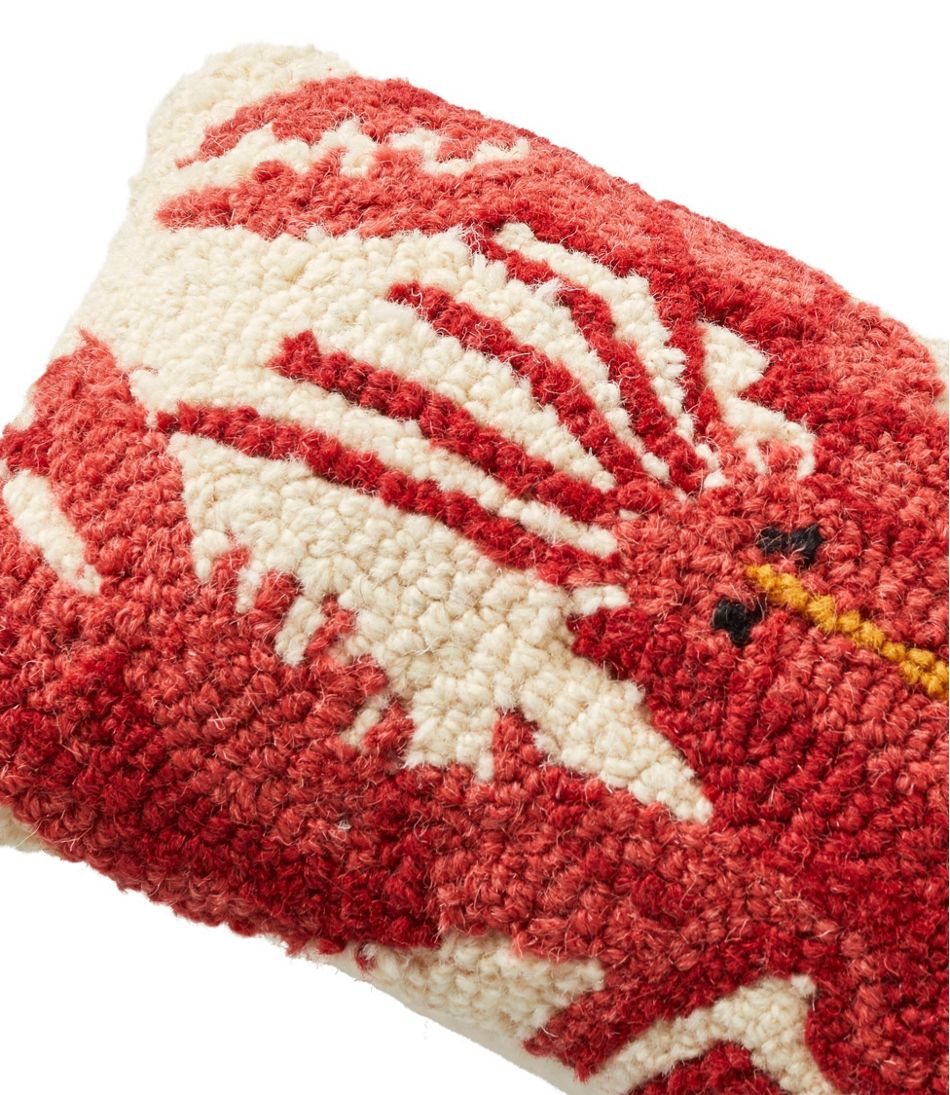 L.L.BeanWool Hooked Throw Pillow, Lobster, 8" x 12"