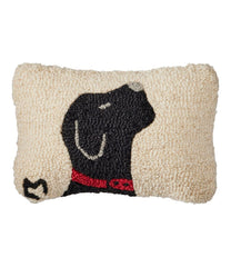 L.L.BeanWool Hooked Throw Pillow, Black Labrador, 8" x 12"