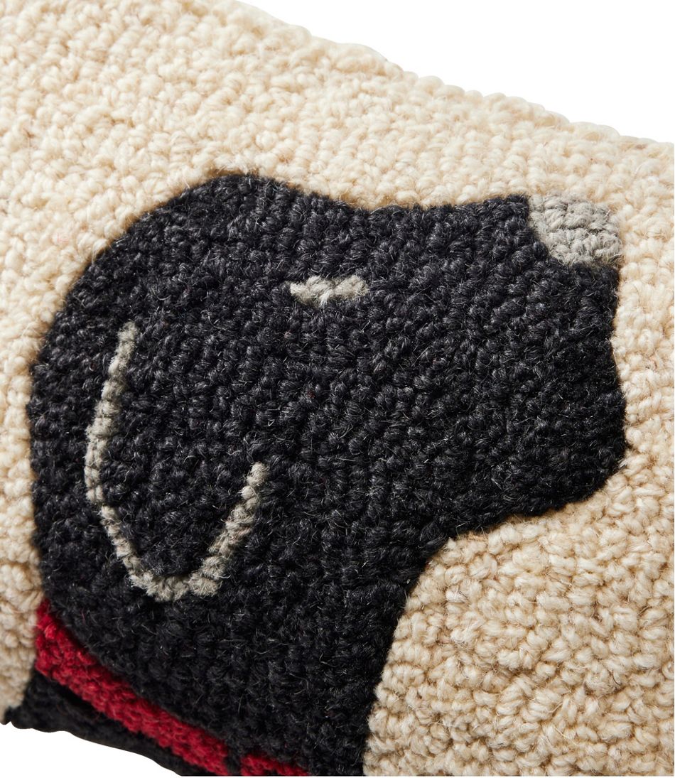L.L.BeanWool Hooked Throw Pillow, Black Labrador, 8" x 12"