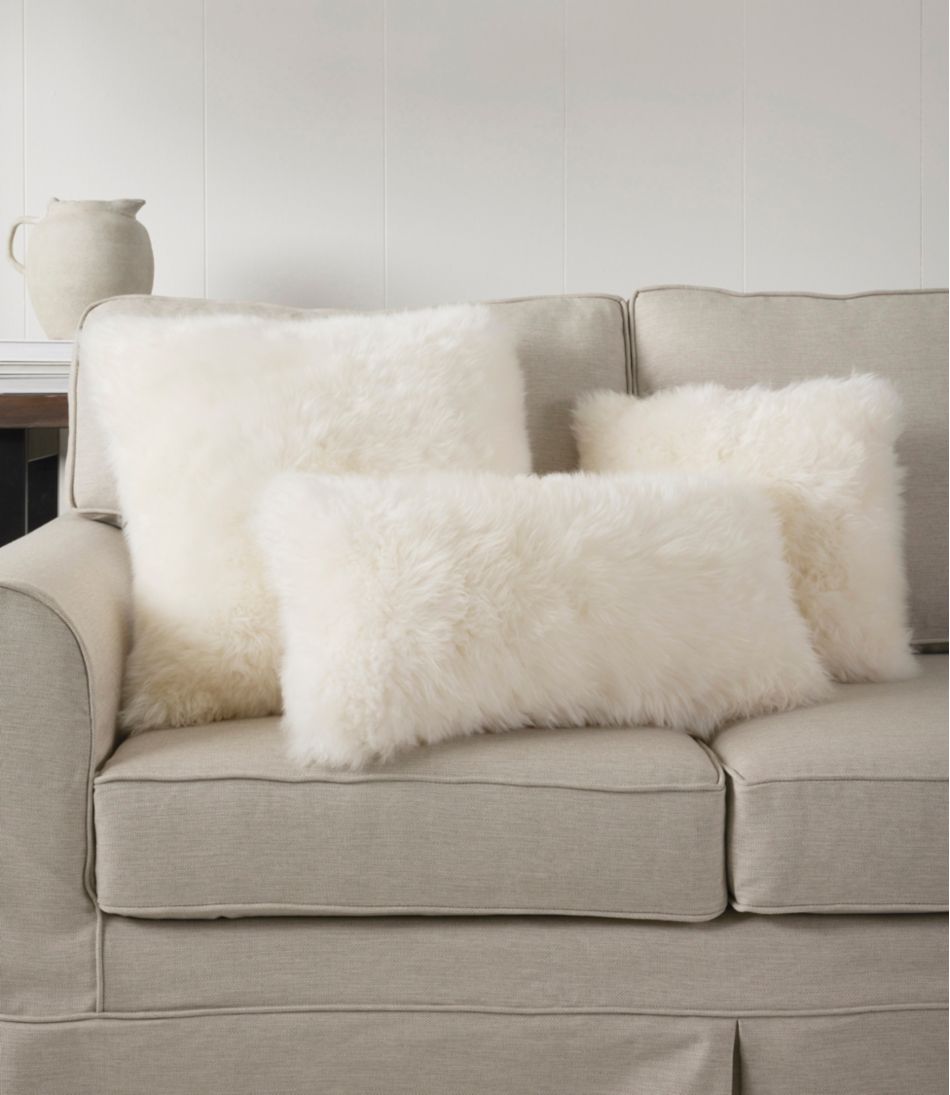 L.L.BeanSheepskin Throw Pillow, 14" x 14"