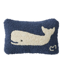 L.L.BeanWool Hooked Throw Pillow, Whale, 8" x 12"