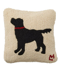 L.L.BeanWool Hooked Throw Pillow, Black Dog, 14" x 14"