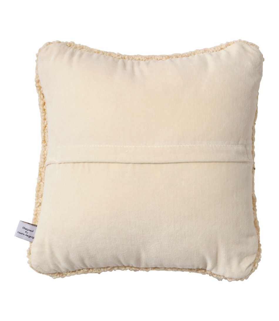 L.L.BeanWool Hooked Throw Pillow, Black Dog, 14" x 14"