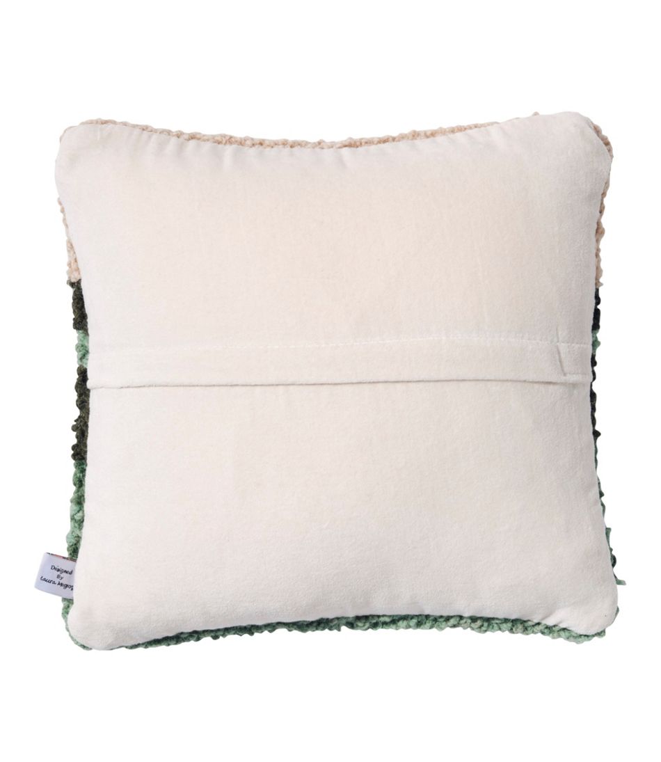 L.L.BeanWool Hooked Throw Pillow, Mountains, 14" x 14"