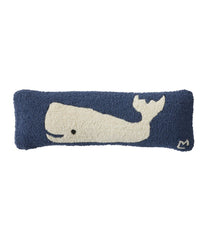 L.L.BeanWool Hooked Throw Pillow, Whale, 8" x 24"