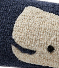 L.L.BeanWool Hooked Throw Pillow, Whale, 8" x 24"