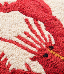 L.L.BeanWool Hooked Throw Pillow, Red Lobster, 14" x 14"