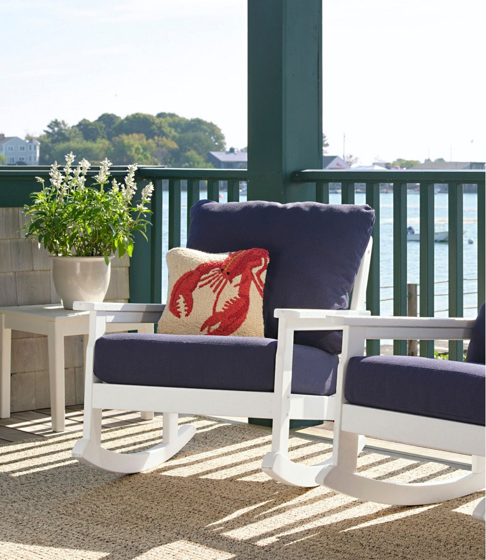 L.L.BeanWool Hooked Throw Pillow, Red Lobster, 14" x 14"