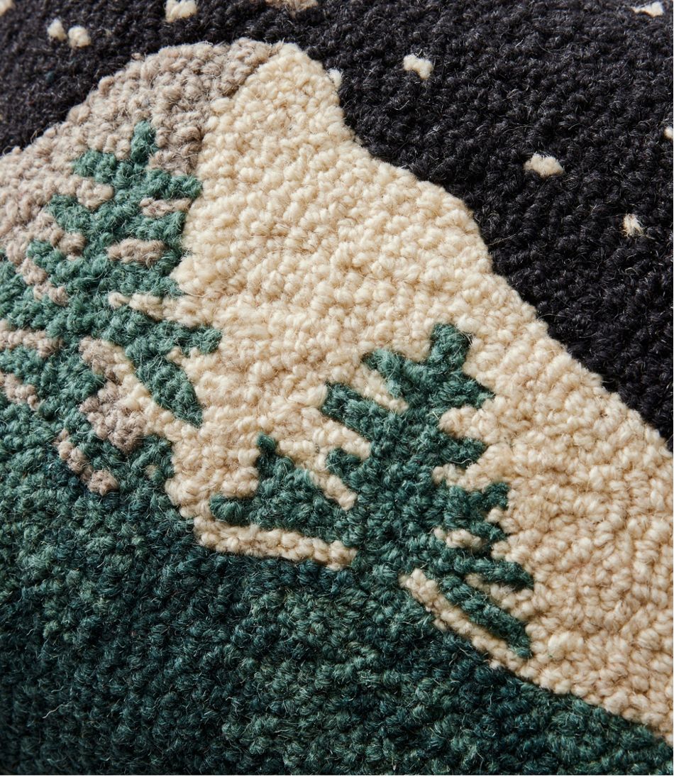 L.L.BeanWool Hooked Throw Pillow, Winter Woods, 12" x 18"