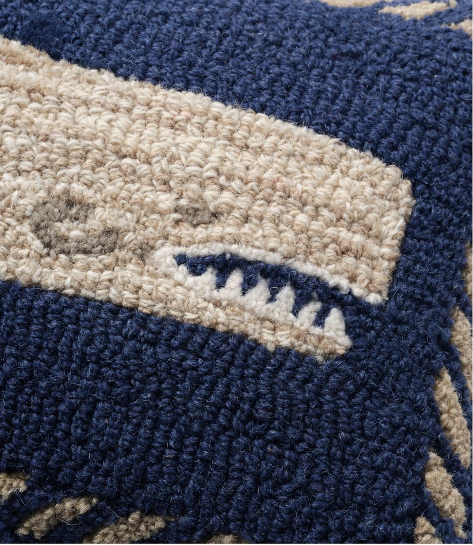 L.L.BeanWool Hooked Throw Pillow, Whale, 12" x 18"