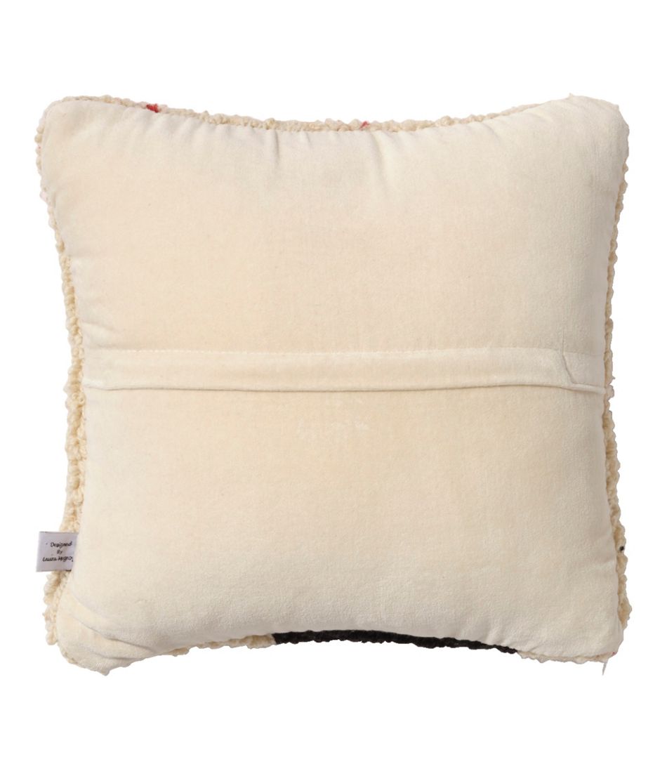 L.L.BeanWool Hooked Throw Pillow, Snowflake Black Lab, 14" x 14"