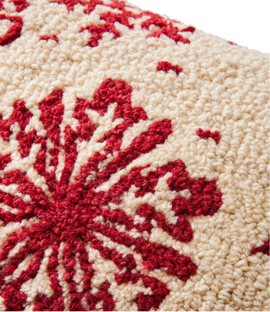 L.L.BeanWool Hooked Throw Pillow, Snowflake, 14" x 20"