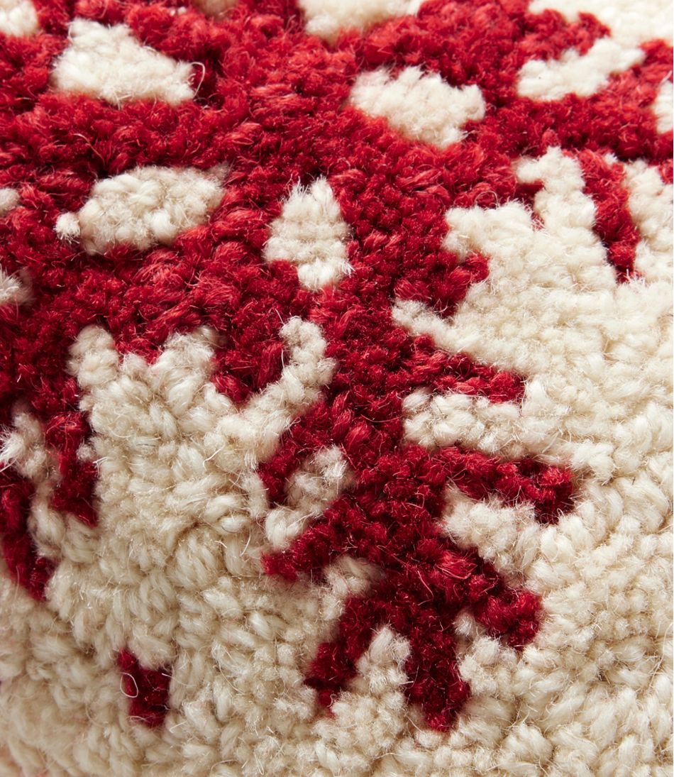 L.L.BeanWool Hooked Throw Pillow, Red Flake, 8" x 12"