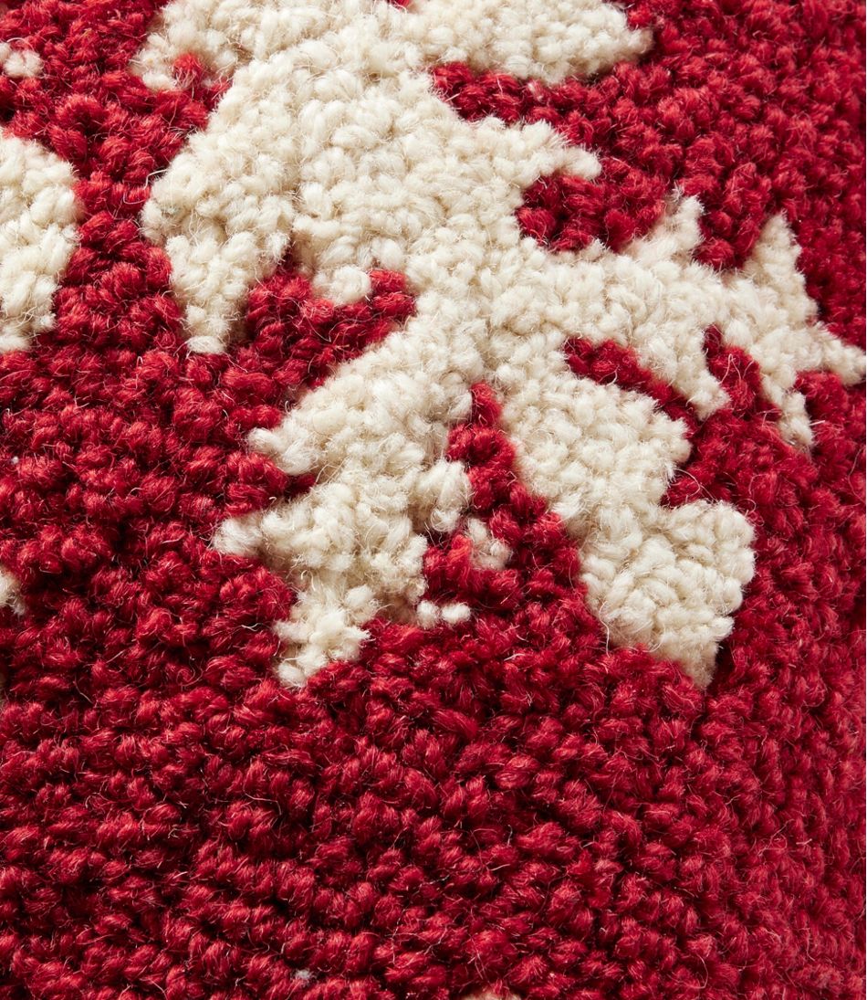 L.L.BeanWool Hooked Throw Pillow, Snowflake, 14" x 14"