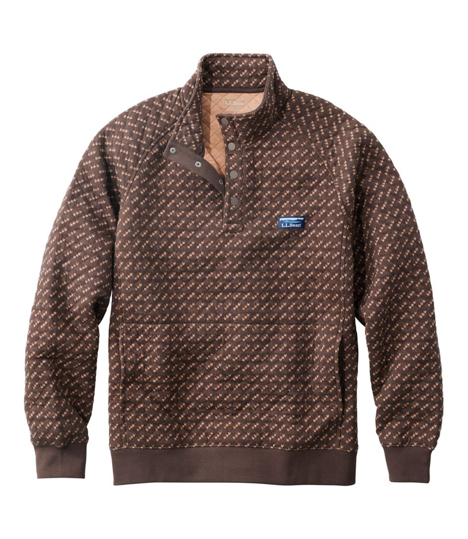 L.L.BeanMen's Bean's Quilted Sweatshirt, Mockneck, Print