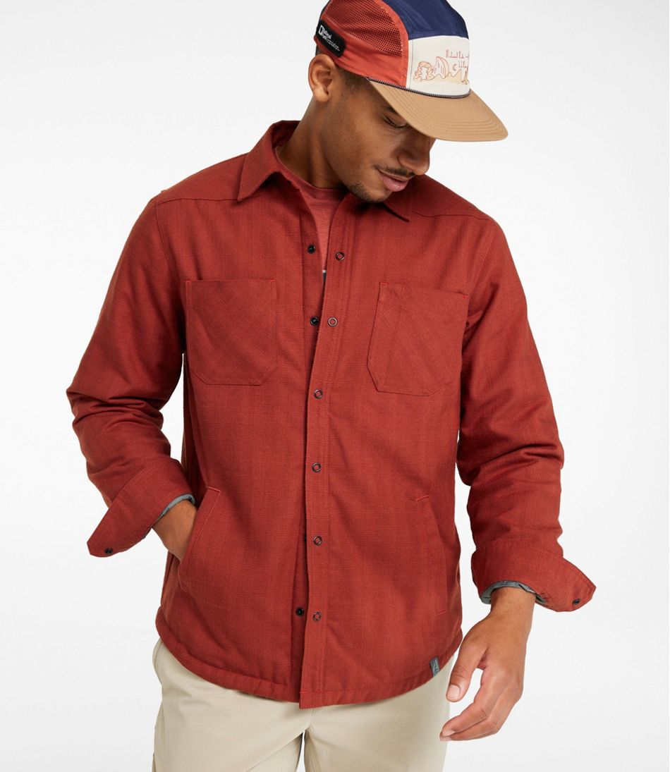 L.L.BeanMen's Katahdin Performance Flannel Shirt-Jacket, Hi-Pile Fleece-Lined Solid