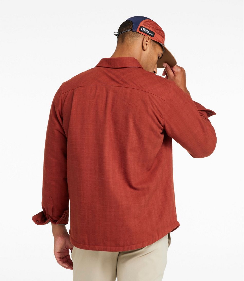 L.L.BeanMen's Katahdin Performance Flannel Shirt-Jacket, Hi-Pile Fleece-Lined Solid