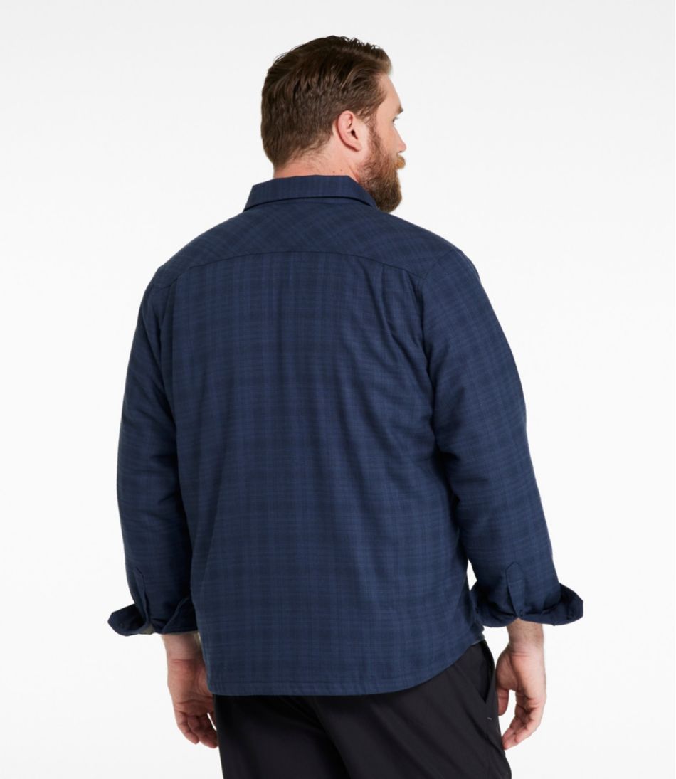 L.L.BeanMen's Katahdin Performance Flannel Shirt-Jacket, Hi-Pile Fleece-Lined Solid