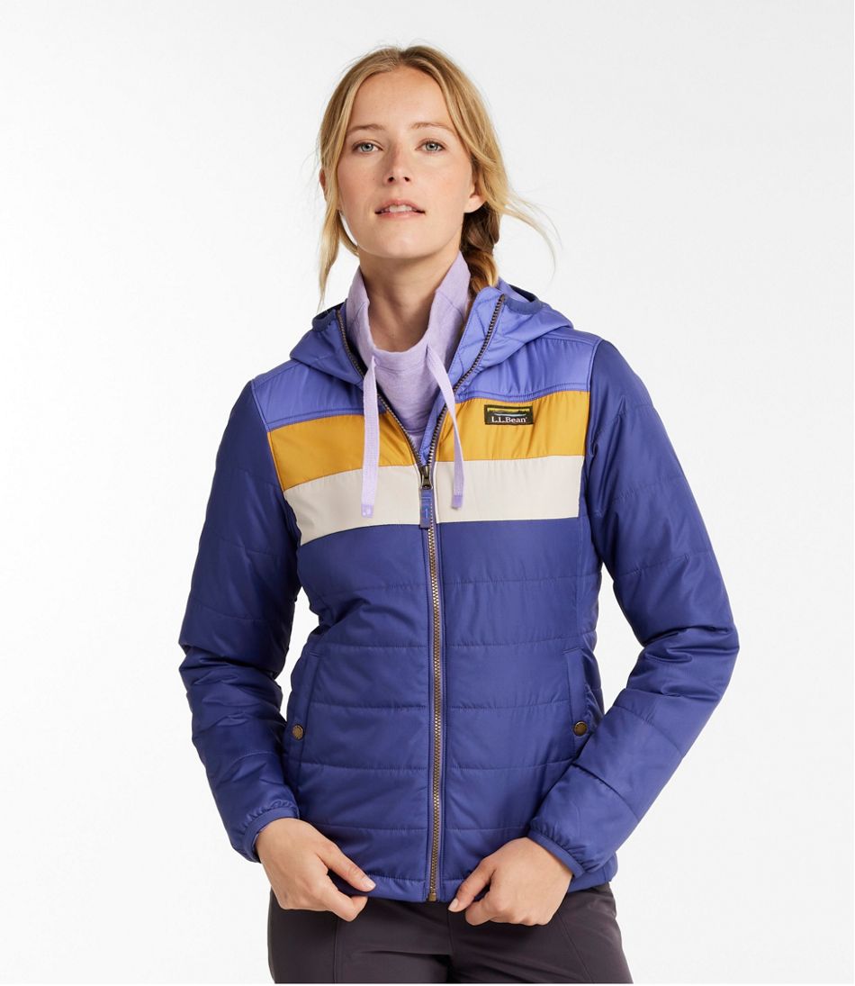 L.L.BeanWomen's Mountain Classic Puffer Hooded Jacket, Colorblock