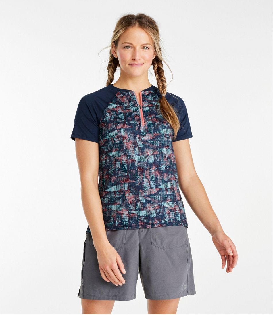 L.L.BeanWomen's Comfort Cycling Jersey Print Short-Sleeve