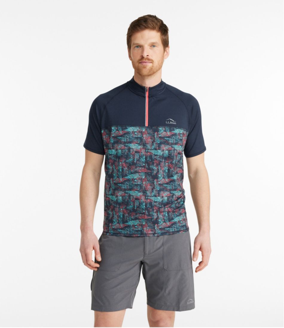 L.L.BeanMen's Comfort Cycling Jersey, Short-Sleeve Print