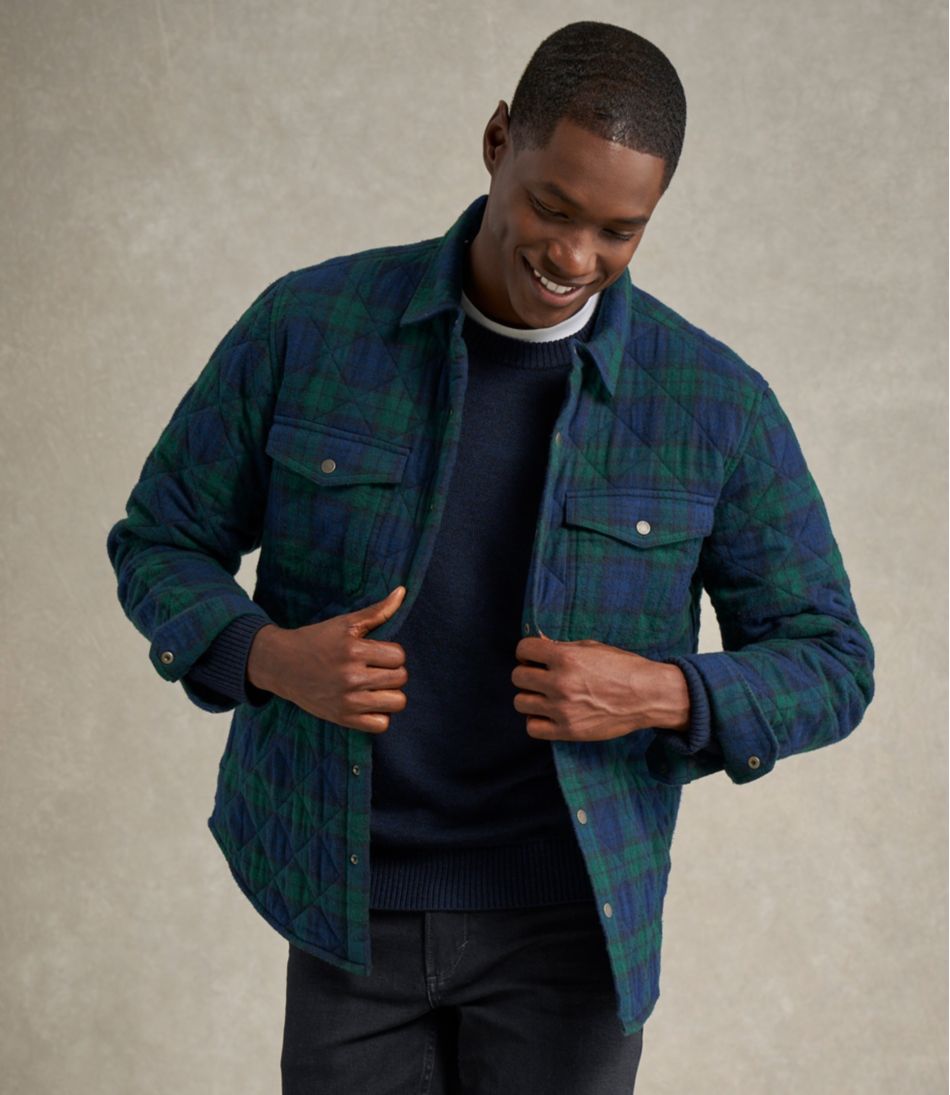 L.L.BeanMen's Quilted Scotch Plaid Flannel Shirt Jac