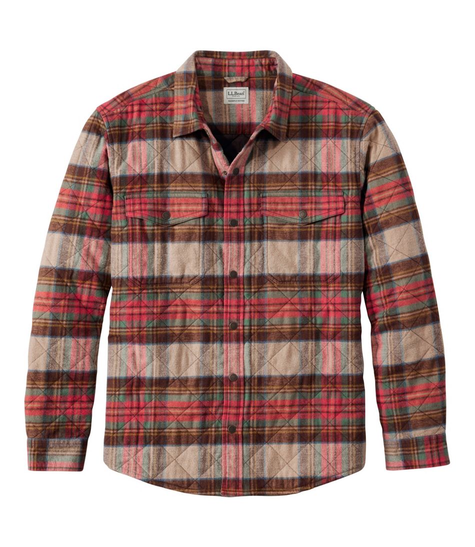L.L.BeanMen's Quilted Scotch Plaid Flannel Shirt Jac