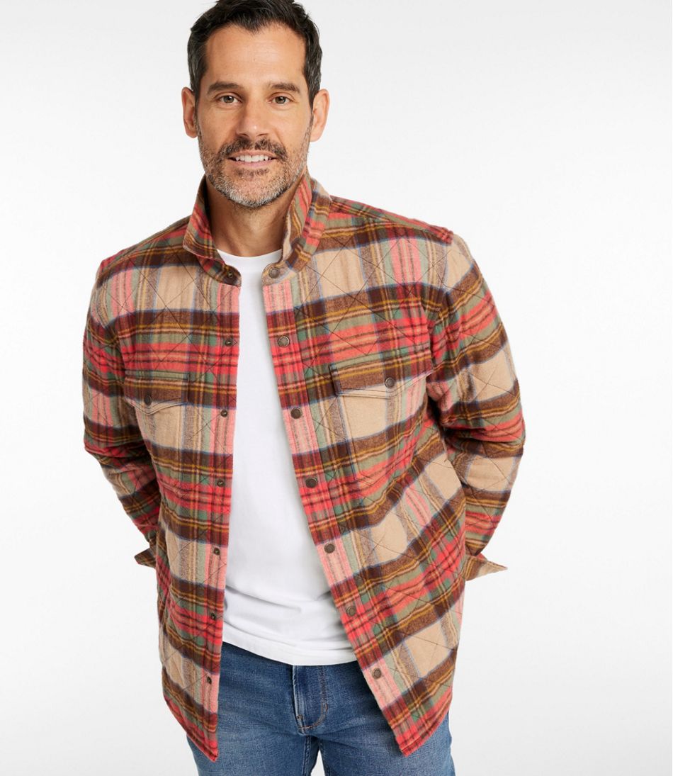 L.L.BeanMen's Quilted Scotch Plaid Flannel Shirt Jac