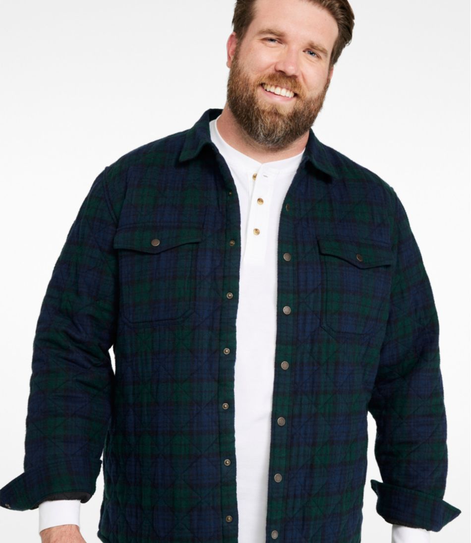 L.L.BeanMen's Quilted Scotch Plaid Flannel Shirt Jac