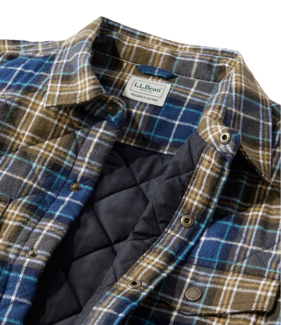 L.L.BeanMen's Quilted Scotch Plaid Flannel Shirt Jac