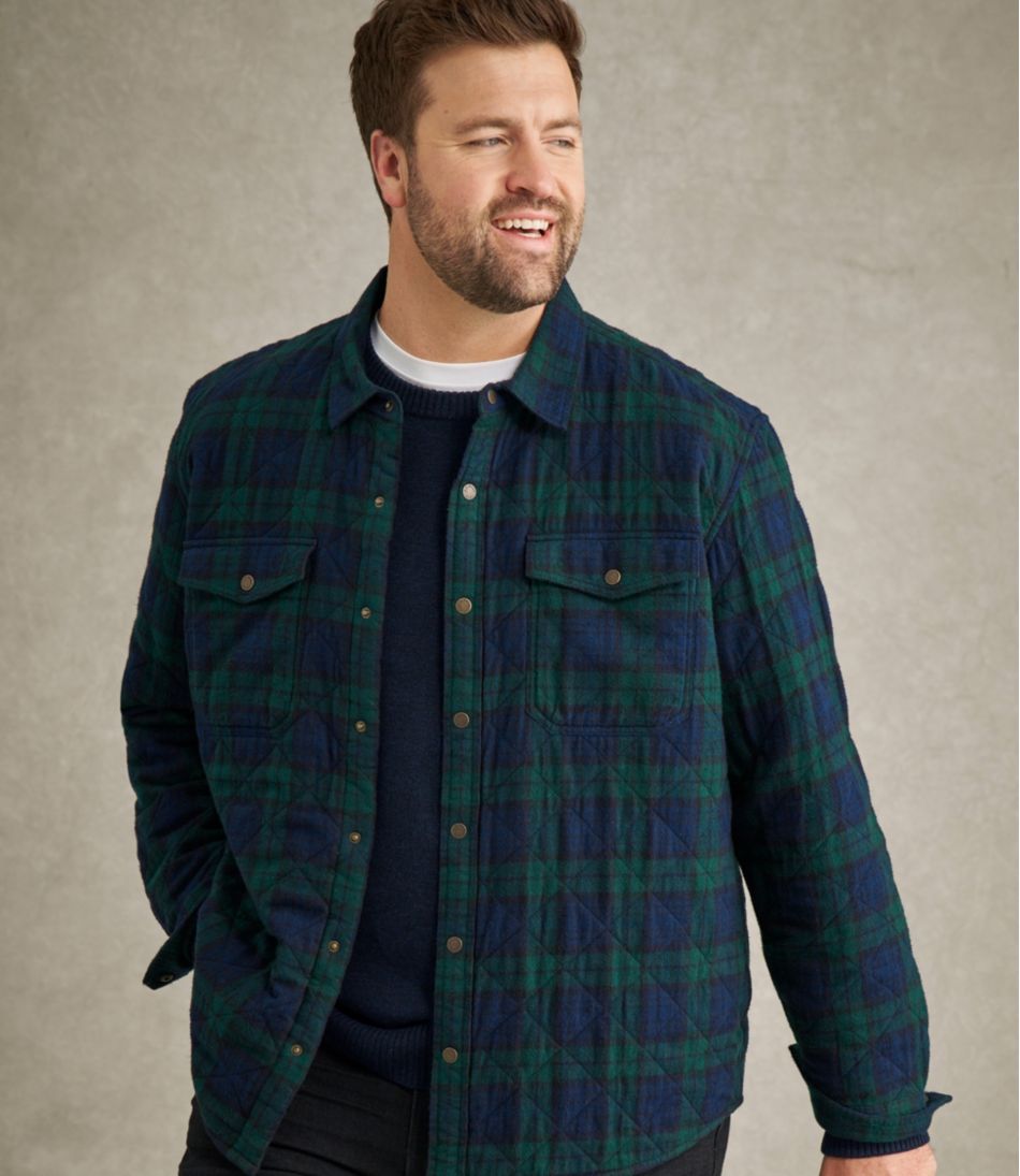 L.L.BeanMen's Quilted Scotch Plaid Flannel Shirt Jac