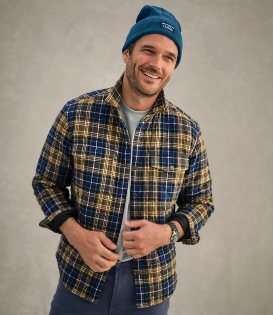 L.L.BeanMen's Quilted Scotch Plaid Flannel Shirt Jac